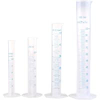 LEORX 4 piezas plástico azul transparente graduada línea de prueba de laboratorio tubo